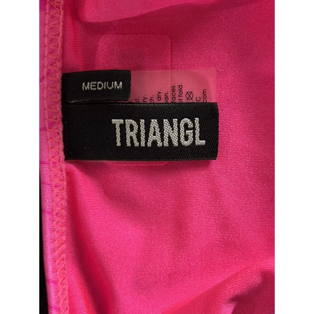 Triangl Pink Floral Print Two-Piece Bikini Swimwear Set Size Medium